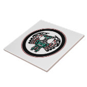 Native American Red Black Vector Art Thunderbird Tegeltje (Zijkant)