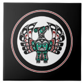 Native American Red Black Vector Art Thunderbird Tegeltje (Voorkant)