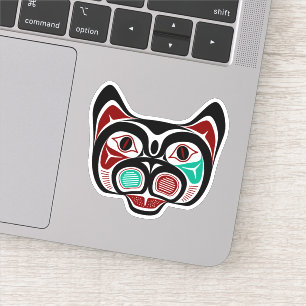 Native American Red Black Vector Graphics Kat Sticker