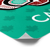 Native American Red Black Vector Haida Art Kat Poster (Hoek)