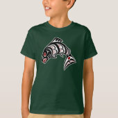Native American Red Black White Haida Art Salmon T-shirt (Voorkant)