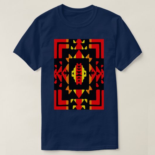 Native American Red Fire Color Blanket Print T-shirt (Design voorkant)
