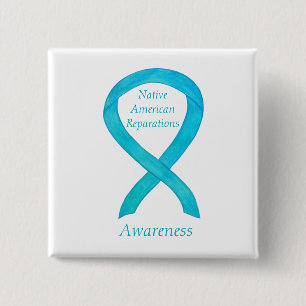 Native American Reparing Awareness Ribbon Pins Vierkante Button 5,1 Cm
