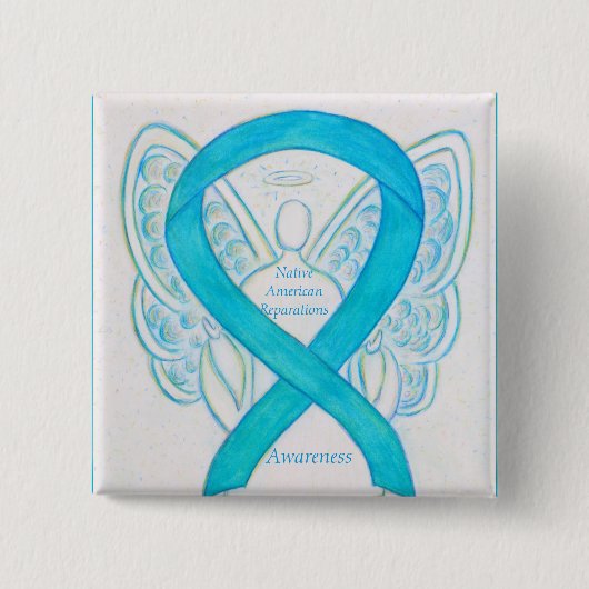 Native American Reparing Awareness Ribbon Pins Vierkante Button 5,1 Cm (Voorkant)