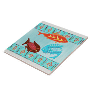 Native American River Folk BADKAMER DECOR DOUCHE Tegeltje