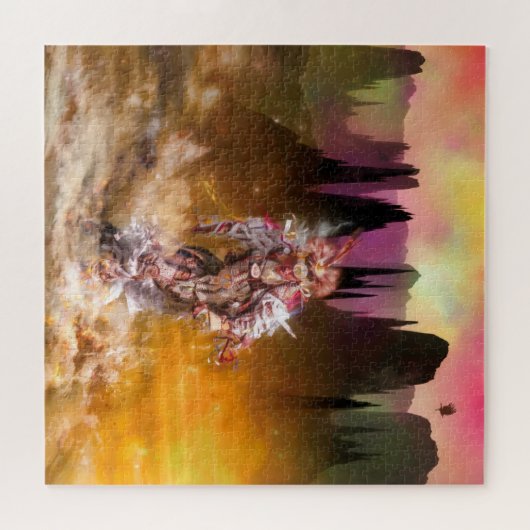 Native American ROLLING THUNDER 2 Jigzaag Puzzle Legpuzzel (Horizontaal)