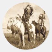 Native American Ronde Sticker (Voorkant)