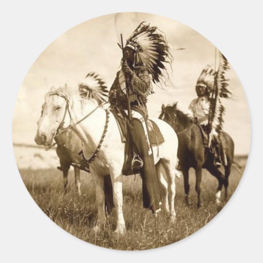 Native American Ronde Sticker (Voorkant)