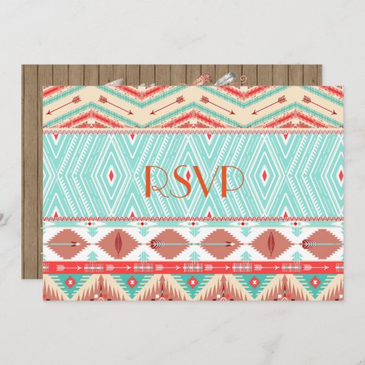 Native American RSVP Kaart (Voorkant / Achterkant)