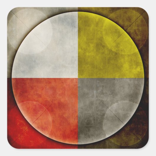 Native American Sacred Hoop Vierkante Sticker (Voorkant)