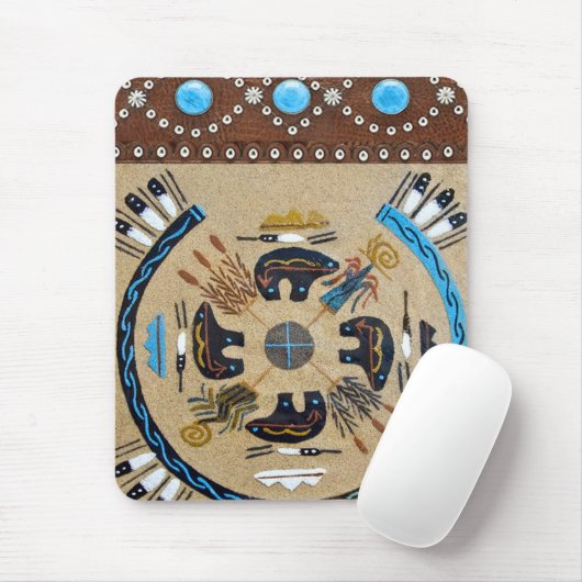 Native American "Sandache" Westerne Mousepad Muismat (Met muis)