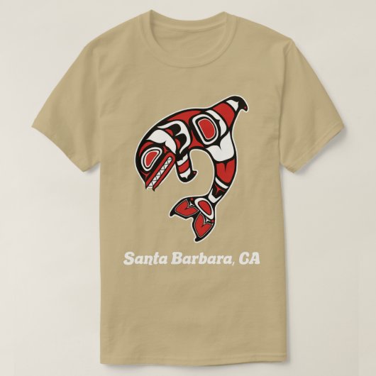 Native American Santa Barbara CA Tribal Orca Kille T-shirt (Design voorkant)