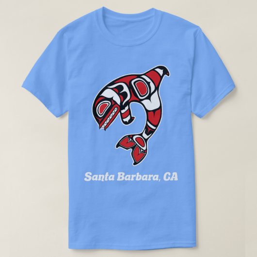 Native American Santa Barbara CA Tribal Orca Kille T-shirt (Design voorkant)