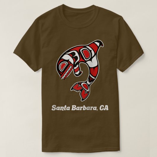 Native American Santa Barbara CA Tribal Orca Kille T-shirt (Design voorkant)