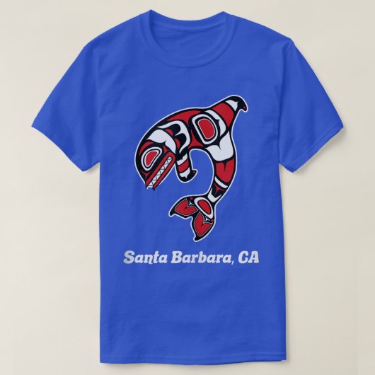 Native American Santa Barbara CA Tribal Orca Kille T-shirt (Design voorkant)