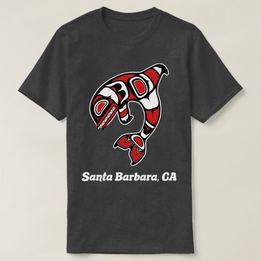 Native American Santa Barbara CA Tribal Orca Kille T-shirt (Design voorkant)