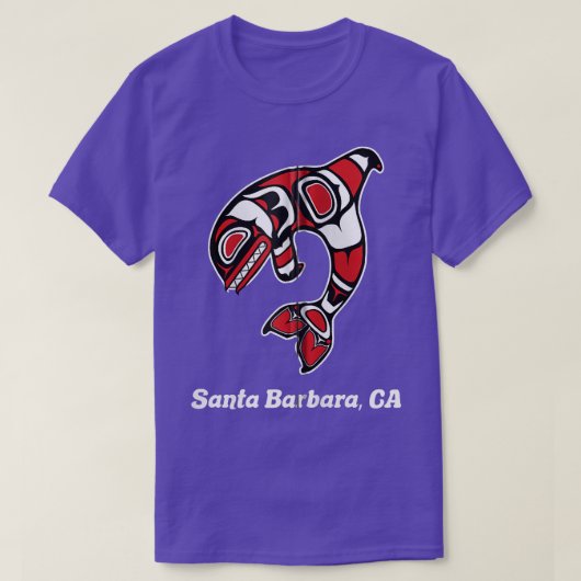 Native American Santa Barbara CA Tribal Orca Kille T-shirt (Design voorkant)