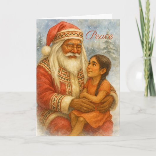 Native American Santa Christmas Card Kaart (Voorkant)