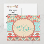 Native American Save the Date Aankondigingskaart (Voorkant / Achterkant)
