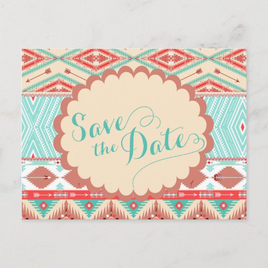 Native American Save the Date Aankondigingskaart (Voorkant)