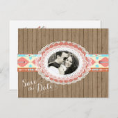 Native American Save the Date Aankondigingskaart (Voorkant / Achterkant)