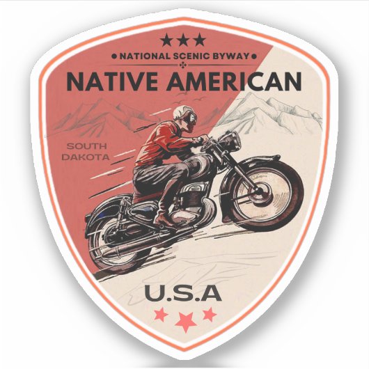 Native American Scenic Byway motorrit Sticker (Voorkant)