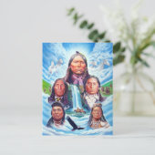 Native American schilderij Beroemde Indiase chefs Briefkaart (Staand voorkant)