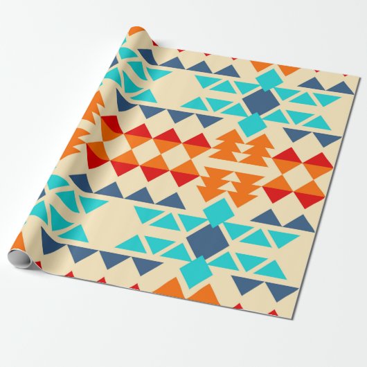Native american seamless Patroon of rhombus and tr Cadeaupapier (Uitgerold)
