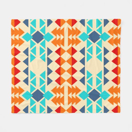 Native american seamless Patroon of rhombus and tr Fleece Deken (Voorkant (Horizontaal))