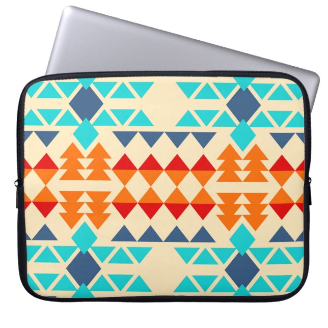 Native american seamless Patroon of rhombus and tr Laptop Sleeve (Voorkant)