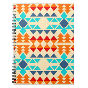 Native american seamless Patroon of rhombus and tr Notitieboek