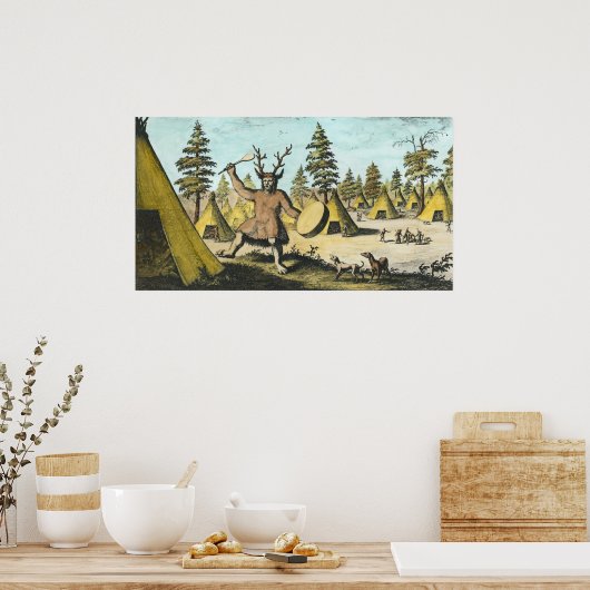 Native American Shaman Poster (Keuken)