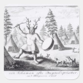 Native American Shaman Vierkante Sticker (Voorkant)