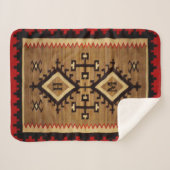 Native American Sherpa Blanket met je initialen Sherpa Deken (Voorkant (horizontaal))