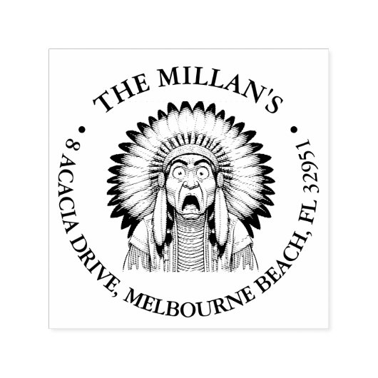 Native American Shocked thema Zelfinktende Stempel (Design)