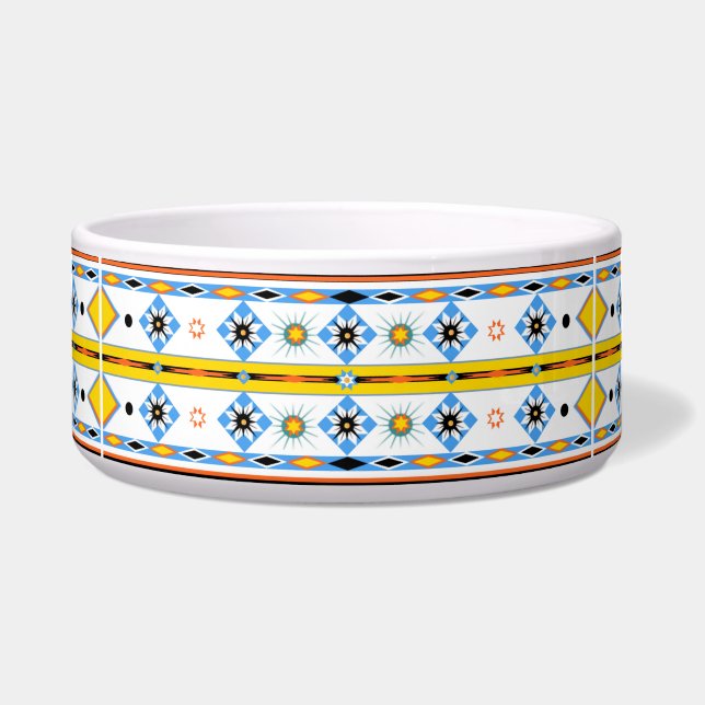 Native American Shoshone Pet Bowl Voerbakje (Voorkant)
