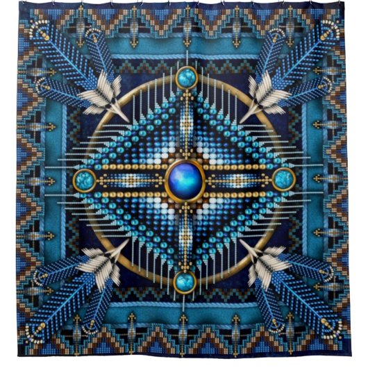 Native American Shower Curtains Douchegordijn (Voorkant)