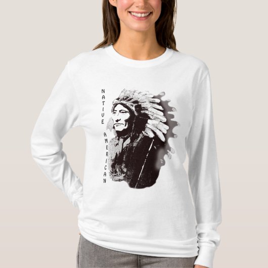 Native American Sioux Chief Whirling Horse T-shirt (Voorkant)