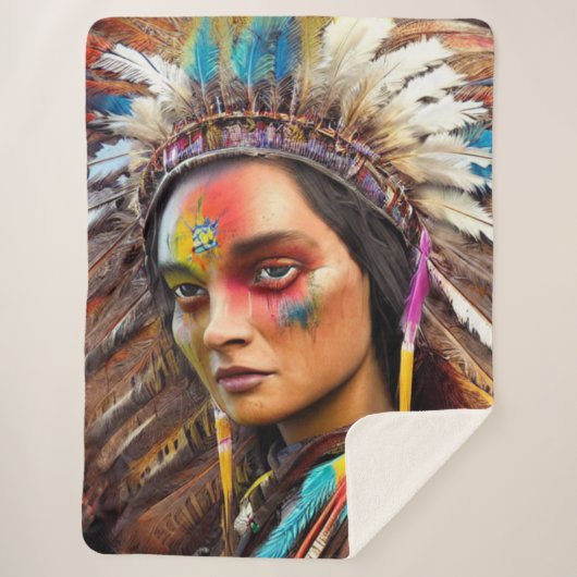Native American Sioux Sherpa Blanket Deken (Voorkant)