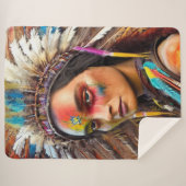 Native American Sioux Sherpa Blanket Deken (Voorkant (horizontaal))