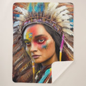 Native American Sioux Sherpa Blanket Sherpa Deken (Voorkant)
