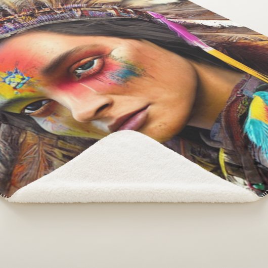 Native American Sioux Sherpa Blanket Sherpa Deken (3/4)