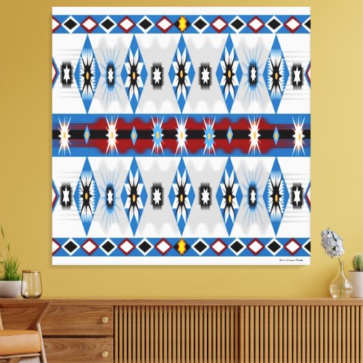 Native American Sioux Stretched Canvas Print (Insitu (Woonkamer))
