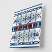 Native American Sioux Wall Clock Vierkante Klok (Hoek)