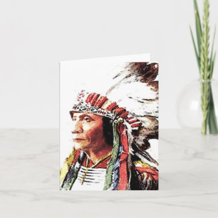 Native American Sitting Bull Note Card Kaart