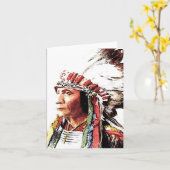 Native American Sitting Bull Note Kaart (Gele Bloem)
