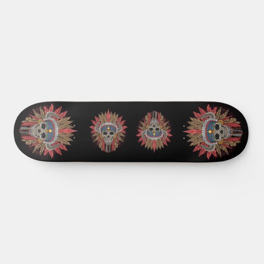 Native American Skeleton Chief Skateboard (Horizontaal)