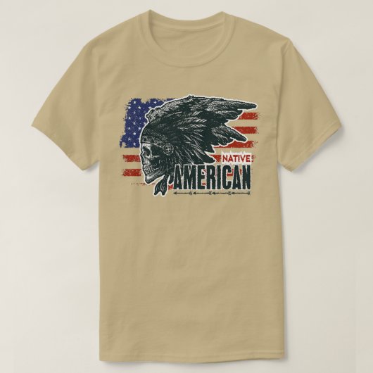 Native American Skull 5 T-shirt (Design voorkant)