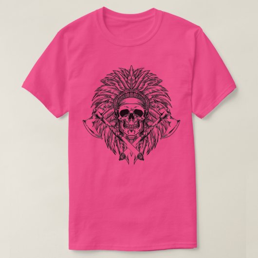 Native American Skull Ax Inheems 1 T-shirt (Design voorkant)