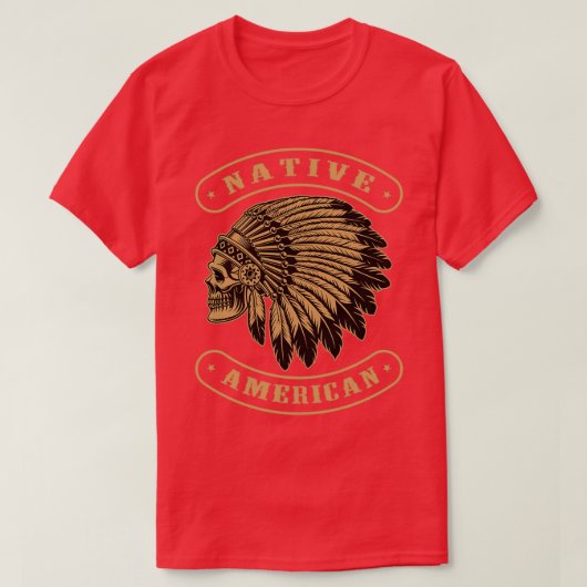 Native American Skull Bird T-shirt (Design voorkant)